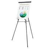 Universal 43150 - 3-Leg Telescoping Easel with Pad Retainer, Adjusts 34 to 64, Aluminum, Black