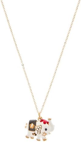 THE JEWEL RACK INDIAN ELEPHANT PENDANT NECKLACE (White)