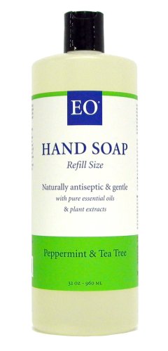 EO Hand Soap, Refill Size, Peppermint & Tea Tree, 32 oz (960 ml) (Pack of 2) by EO