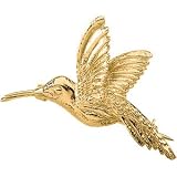 14K Yellow Gold Hummingbird Brooch