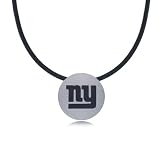 New York Giants Pendant Titanium Slide W/ Black Cord