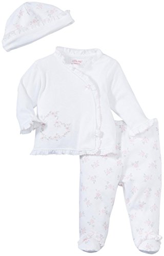 Little Me Baby Girls' Floral TMH Pant Set, White/Pink, 3 Months