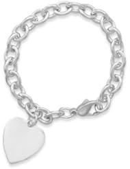 7.5" Cable Bracelet with 21mm Heart