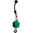 Handcrafted Four Leaf Clover Belly Ring MADE WITH SWAROVSKI ELEMENTS