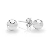 Duragold 14k White Gold 7mm Ball Stud Earrings