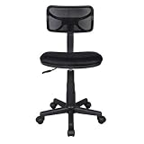 Techni Mobili Compact Color Back Mesh  - Task chair, Black, 17.5 W x 17 D x 34 H