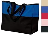 Port & Company Bi-Colored Tote with Zippered Pocket