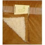 Beansprout Micro Mink Reversing to Sherpa Crib Throw Brown