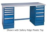 60x30 Square Maple Pedestal Workbench With 5 Drawers & Cabinet