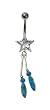 Sterling Silver Belly Ring Star with CZ Sterling Silver Belly Ring Star with CZ