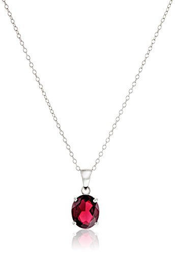 Sterling Silver Gemstone Pendant Necklace, 18