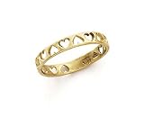 14k Cutout Heart Band Ring - Size 7.0