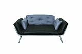 American Furniture Alliance Mali Flex Futon Frame and Cushions, Coal/Pewter