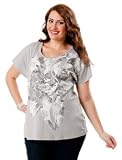 Motherhood Maternity: Plus Size Short Sleeve Scoop Neck Embellished Maternity T Shirt