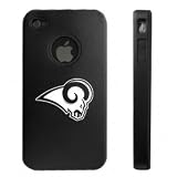 Apple iPhone 4 4S 4G Black Aluminum & Silicone Case St. Louis Rams
