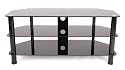 Designer Habitat - Meuble TV pour écrans LCD et plasma jusqu'à 50" ou 50 kg - Verre noir, pieds noir (Import Royaume Uni)