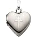 Sterling Silver Heart Locket With Cross