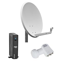 Opticum Komplettanlage 4 Teilnehmer (4 x X80 HDMI digitaler Satellitenreceiver, Quad LNB, 60 cm Antenne)