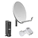 Opticum Komplettanlage 4 Teilnehmer (4 x X80 HDMI digitaler Satellitenreceiver, Quad LNB, 60 cm Antenne)