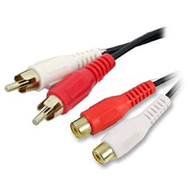 2 x RCA Phono Plugs to Sockets EXTENSION CABLE Audio Lead GOLD 1m