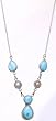 Larimar Necklace with Pearl - Sterling Silver