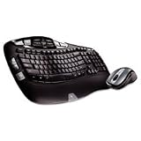 Logitech® Wireless Desktop Wave Keyboard and Mouse Combo, 6ft Range, USB, Black Picture