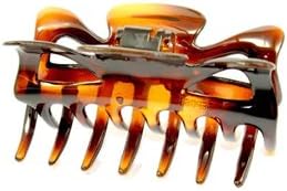 Parcelona French Medium 3.5 Inches Celluloid Tortoise Shell Claw Jaw Hair Clip