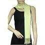 Silk Pashmina Scarf of 50 : 50 Silk and Pashmina with Tassels / Fringes in 36 colors