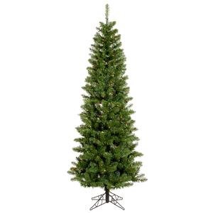 Salem Pencil Pine 7.5' Artificial Christmas Tree with Multicolored LED Lights