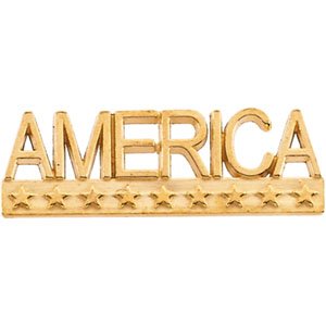 14k Yellow Gold America Lapel Pin 7.5x22.5mm by 