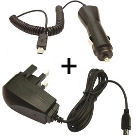 Mains + in Car Charger Lead Cable for ALL Garmin Mini USB Devices including Nuvi Nüvi Street Pilot Streetpilot eTrex Ledgend Forerunner Colorado (See compatibility list for details)