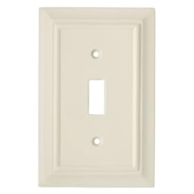 Liberty Hardware 126446 Wood Architectural Single Switch Wall Plate, Light Almond