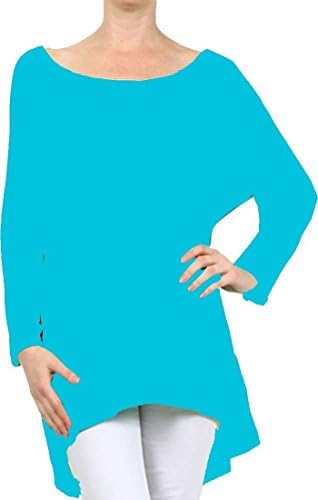 Women's Rayon Span High Low Tunic,X-Large,Turquoise