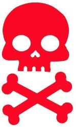 SKULL AND CROSS BONES 5.5" (color: REFLECTIVE RED) Vinyl Decal Window Sticker for Cars, Trucks, Windows, Walls, Laptops, and other stuff.