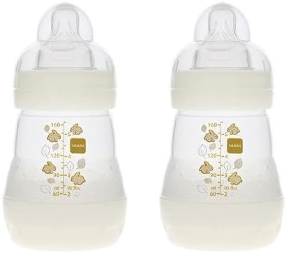 MAM Anti-colic Bottle, 5 Oz, 2-pk, New, 3 Colors Available White