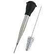 Faringdon Stainless Steel Baster Set With Rubber Bulb, 28cm Baster, Injector And Brush