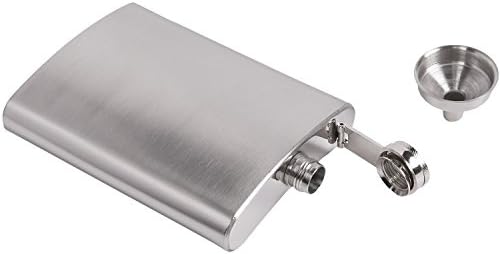 Premium 304 (18/8) Stainless Steel Hip Flask by Future Hydrate - Includes Free Bonus Funnel (8oz, Stainless Steel)