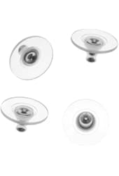50-PieceHypoAllergenicBulletClutchEarringBackswithPad,SilverTone