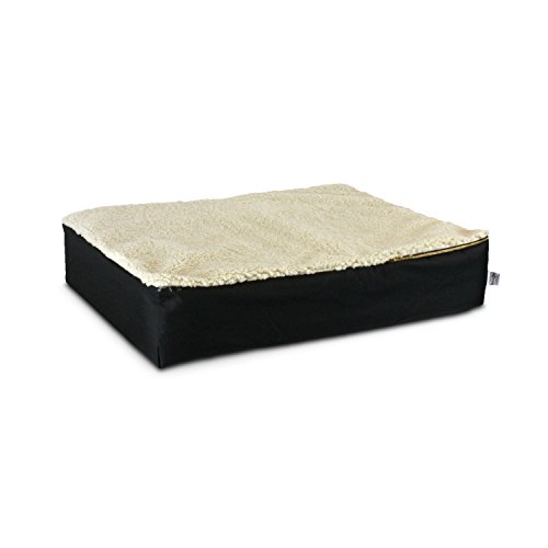 Snoozer Medium Super Orthopedic Senior Dog Bed, Black with Cream Sherpa