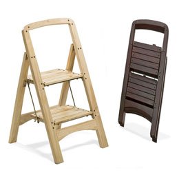 2-Step Wooden Stool Walnut 18