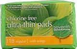 Seventh Generation Chlorine Free Ultra-Thin Pads Regular with wings - 18 Pads