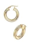Image of 9ct Yellow Gold Plain Hoop Earrings