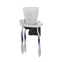 American Standard 2555.091.068 Town Square Tumbler/Toothbrush Holder with Frosted Glass Tumbler, Blackened Bronze