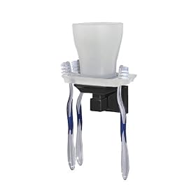 American Standard 2555.091.068 Town Square Tumbler/Toothbrush Holder with Frosted Glass Tumbler, Blackened Bronze