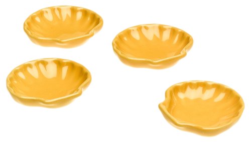 Emile Henry Miniature Shell Dishes, Set of 4, Citron Yellow