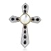Sterling Silver & 18K Onyx and Mother of Pearl Cross Pendant