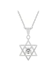 Star of David Solitaire Pendant Necklace