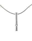 Sterling Silver Column Diamond Accent Pendant