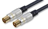 2m TV Aerial Lead M-M Gold Plated Connectors Fully Screened High Quality Cable By (CABLES 4 ALL)