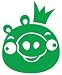 Angry Birds - King Pig - Filled Version - Video Game Decal / Sticker - Size: 7.0 x 5.6 inches - Color: Green